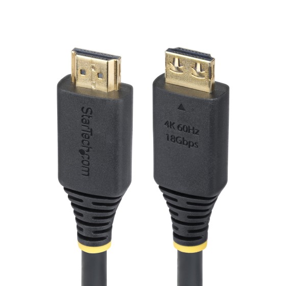 StarTech.com 6ft High Speed HDMI Cable w/Gripping Connectors, 4K 60Hz - High speed - câble HDMI avec Ethernet - HDMI mâle pour HDMI mâle - 1.8 m - blindé - noir - support pour 4K60Hz, support pour 2K144Hz, support 1080 p 240 Hz, sans halogène, passif