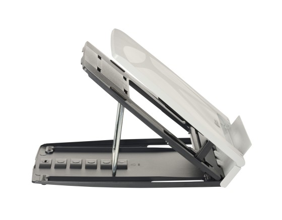 BakkerElkhuizen Ergo-Q 330 Circular Supports de Laptop Noir, Gris 43,2 cm (17")