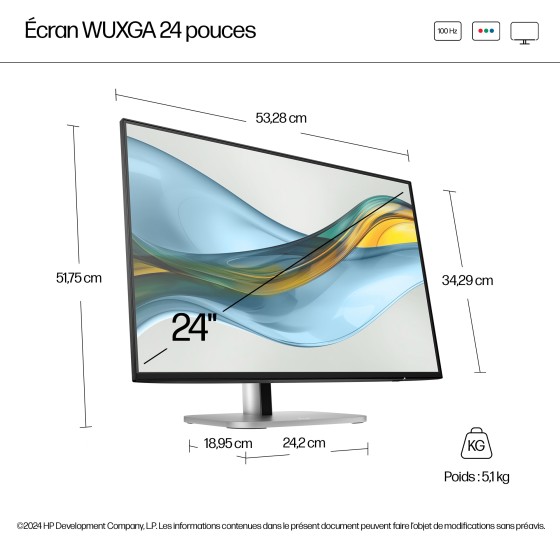 Bundle HP 1x HP Écran S5 Pro 524pn 23.8p WUXGA HDMI DP Monitor + 1x HP USB-C Dock G5