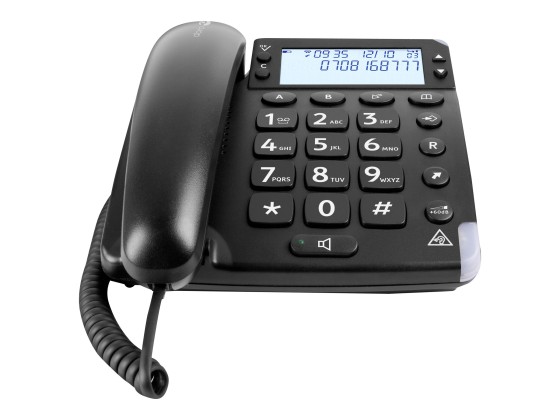 DORO Magna 4000 - Téléphone filaire avec ID d'appelant/appel en instance - noir