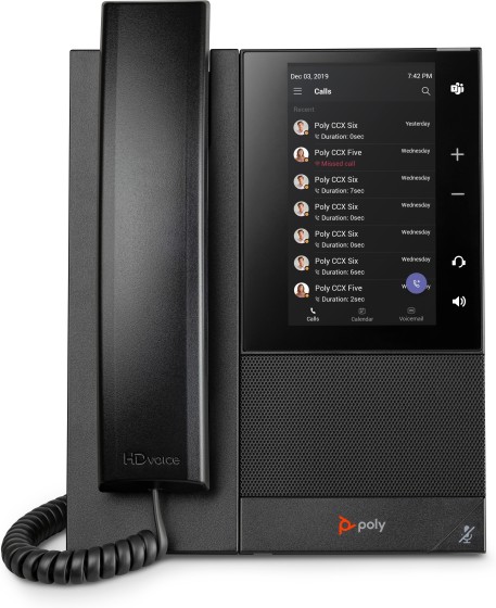POLY Téléphone multimédia professionnel CCX 500 pour Microsoft Teams et compatible PoE