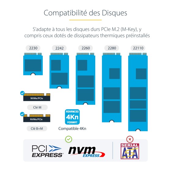 StarTech.com Duplicateur de Disque M.2 NVMe 1:1, Clonage/Copie Autonome de SSD M.2 Jusqu'à 90Go/min, Station d'Accueil de Disque Dur M.2 USB 3.2 20 Gbps à Deux Baies, Câbles USB-C/A Inclus