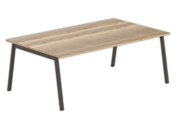 1 Table rectangulaire 200x120 Chêne veiné / Piét.Anthracite