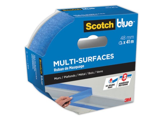 1 Ruban adhésif de masquage multi-surface sans trace - 41m x 48mm