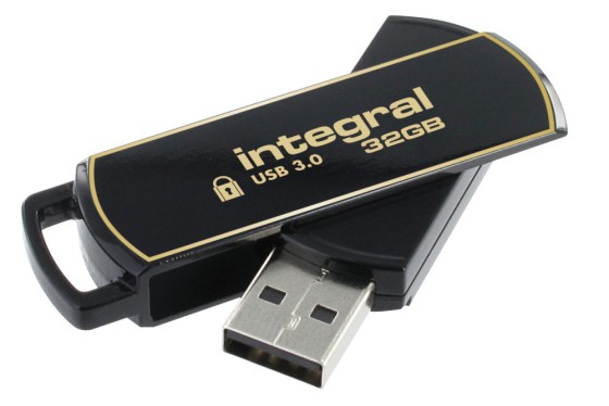 Integral Secure 360 - Clé USB - 32 Go - USB 3.0 - Noir élégant