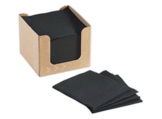 1 Lot de 50 Serviettes à cocktail 20 x 20 cm - NOIR