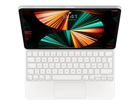 Apple Magic Keyboard - Clavier et étui - avec trackpad - rétroéclairé - Apple Smart connector - US - blanc - pour 12.9-inch iPad Pro, 13-inch iPad Air