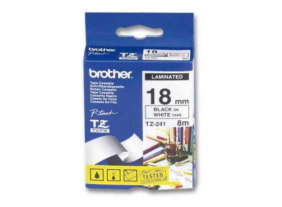 Brother TZE-241 label-making tape Black on white