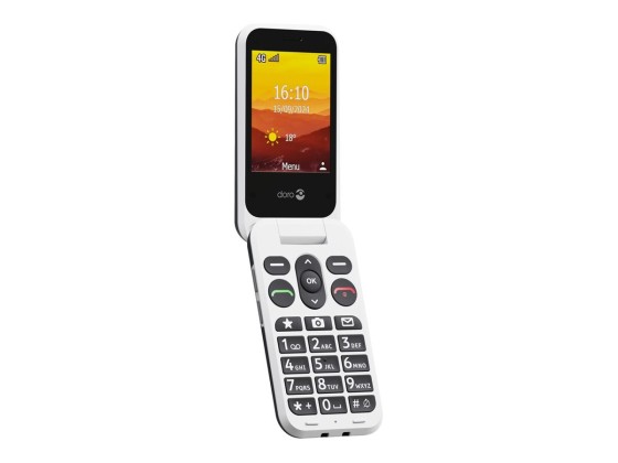 DORO Leva L20 - 4G téléphone de service - RAM 64 Mo / Mémoire interne 128 Mo - microSD slot - écran LCD (TFT) - 320 x 240 pixels (60 Hz) - rear camera 2 MP - blanc et noir