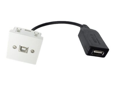 Plastron45x45USB B F/USB A F ampli-0,2m