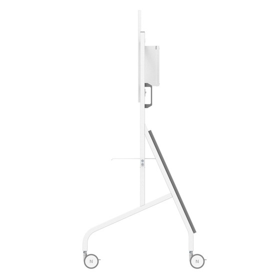 NEOMOUNTS FL50-575WH1 Support au sol mobile pour écran 65-110p - étagère multimédia incluse - installation rapide - TÜV