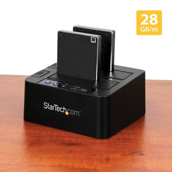 StarTech.com Duplicateur de Disques Durs Autonome, Cloneur à 2 Baies - Duplicateur de disque dur - 2 Baies (SATA-300) - pour P/N: TBLT3MM1MA, TBLT3MM2M, TBLT3MM2MA