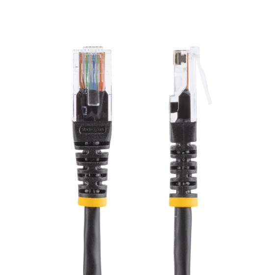 StarTech.com Câble patch UTP Cat5e de 15 m avec RJ45 moulé blanc - Cordon de connexion de 15 m - Cordon de raccordement - RJ-45 (M) pour RJ-45 (M) - 15 m - UTP - CAT 5e - moulé - noir
