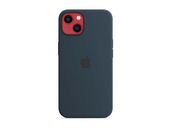 Apple - Coque de protection pour téléphone portable - compatibilité avec MagSafe - silicone - bleu abysses - pour iPhone 13