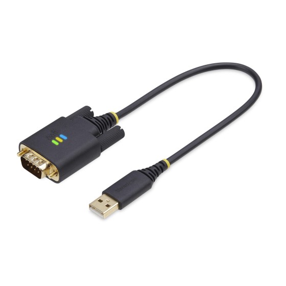 StarTech.com 1ft (30cm) USB to Serial Adapter Cable, COM Retention, RS232 - Câble USB / série - USB (M) pour DB-9 (M) vissable - 30.5 cm - robuste, moulé