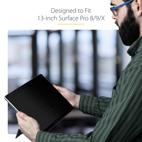 StarTech.com Filtre de Confidentialité à 4 Directions pour Surface Pro 8/9/X 13 pouces, pour Portrait/Paysage, Écran de Protection Surface, +/- 30 Degrés de Vue, Filtre Anti Lumière Bleue (51 %), Anti-Reflet
