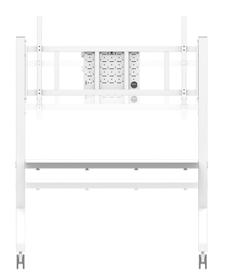 NEOMOUNTS FL50-575WH1 Support au sol mobile pour écran 65-110p - étagère multimédia incluse - installation rapide - TÜV