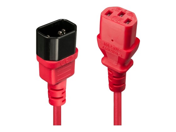 Lindy 1m IEC Extension Cable, Red