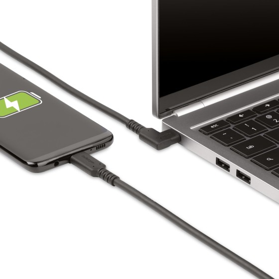 StarTech.com Câble USB-C Robuste à Angle Droit de 1m, USB 3.2 Gen 2, 4K60 - Câble USB - 24 pin USB-C (M) droit pour 24 pin USB-C (M) angle droit - USB 3.2 Gen 2 - 1 m - robuste, support pour 4K60Hz, passif - noir