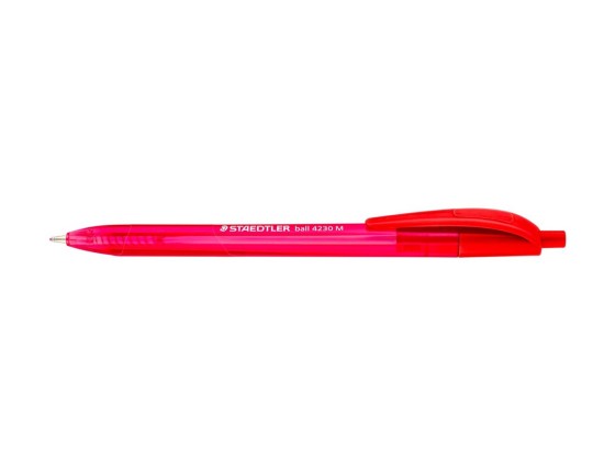 1 Stylo-bille triangulaire rétractable pointe moyenne 1 mm rouge