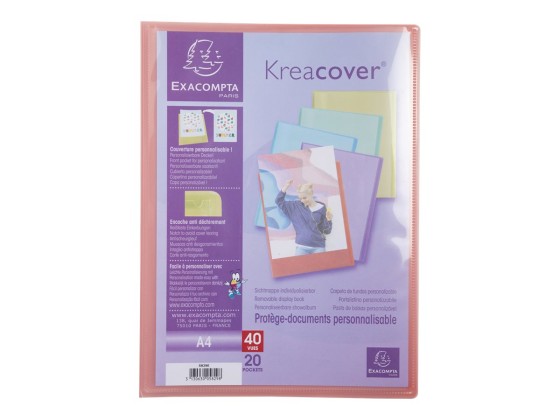 1 Protège-documents personnalisables Kreacover Pastel-20 poches - Assort
