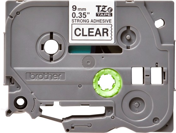 BROTHER P-TOUCH TZE-S121 noir sur clear 9mm extra gluey