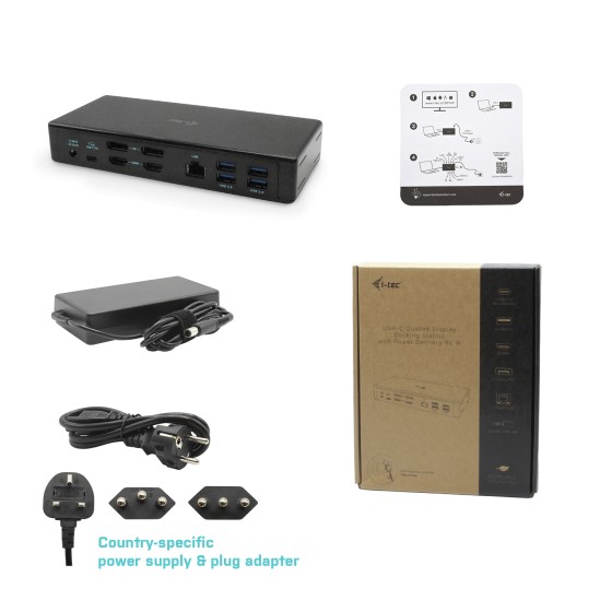 I-TEC USB-C Quattro Display Docking Station 2xDP 2xHDMI 1xGLAN 5xUSB 3.0 1xUSB-C-Data 1xAudio 1xMic 85W PD KL
