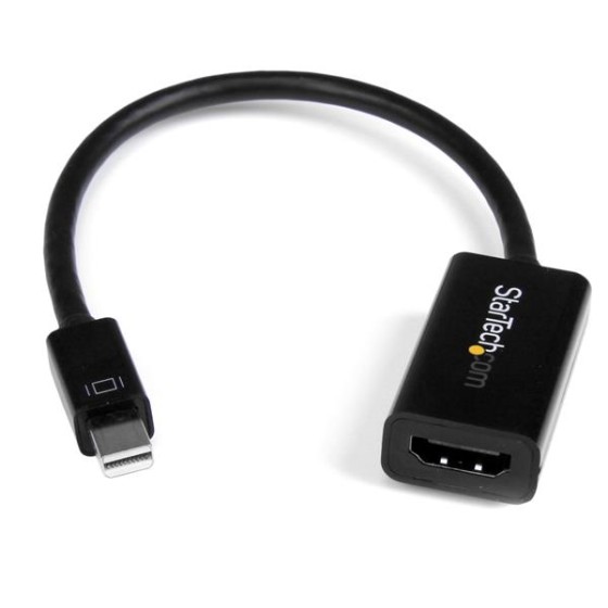 StarTech.com Adaptateur / Convertisseur actif Mini DisplayPort 1.2 vers HDMI 4K pour MacBook Pro / MacBook Air Mini DP - M/F - Blanc - Convertisseur vidéo - DisplayPort - HDMI - noir