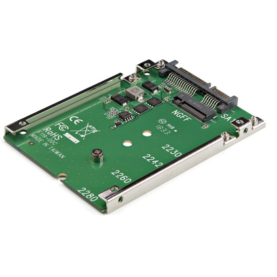 StarTech.com Adaptateur M.2 SSD vers SATA 2,5" - Carte Convertisseur SSD M2 vers SATA 2.5" - Contrôleur de stockage - 1 Canal - SATA 6Gb/s - SATA 6Gb/s - pour P/N: BRACKET125PT, BRACKET125PTP, SATERASER4, SDOCK1EU3P2, SDOCK4U313, USB31C2SAT3