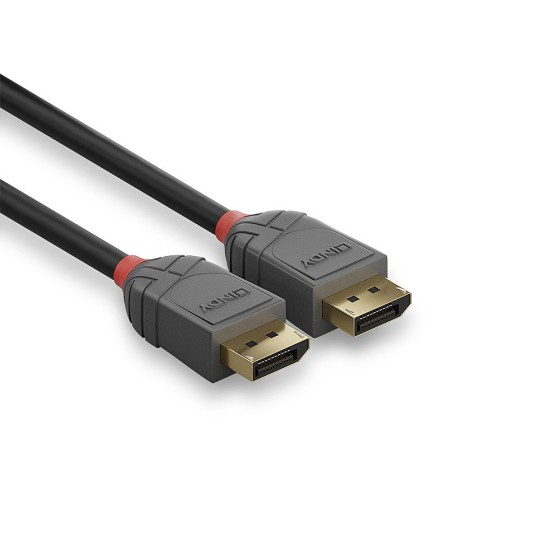 LINDY 10m DisplayPort 1.2 Cable Anthra Line DP Male to Male