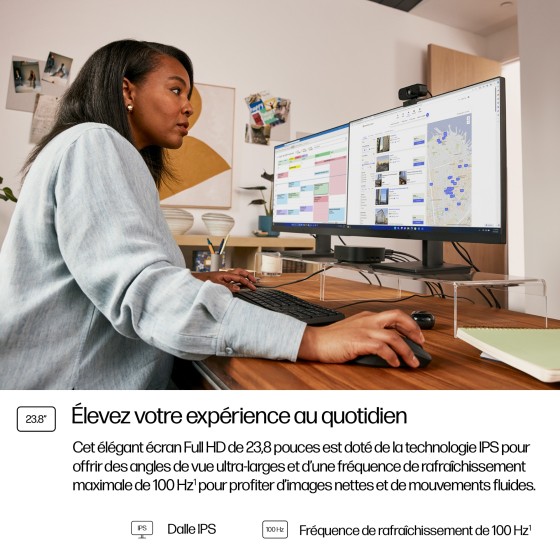 Bundle HP 1x HP Écran Series 3 Pro 324pf 23.8p FHD 1920x1080 HDMI VGA DisplayPort + 1x HP USB-C Dock G5