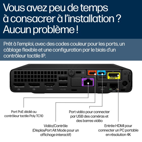 HP Poly Studio Base Kit G9 Plus for Microsoft Teams HP Mini IP PC w/TC10 EMEA - Euro plug