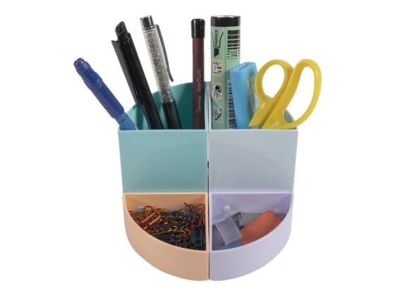 1 Pot à crayons 4 compartiments modulables - Coloris pastel