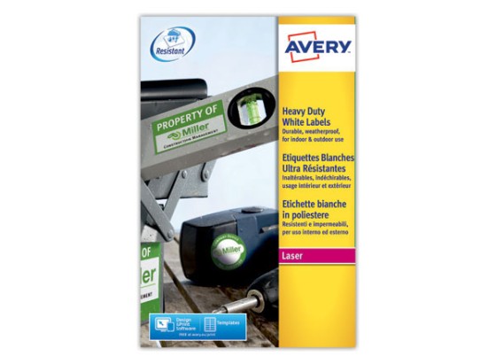 1 Étiquettes inaltérables laser AVERY 45,7x21,2mm 960 étiq/boîte