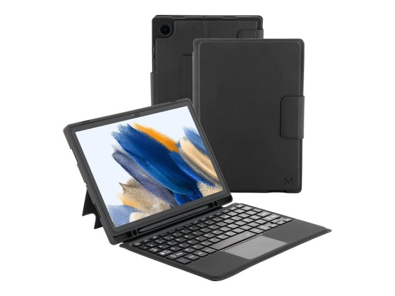 Mobilis C2 - Clavier et étui (étui de protection) - détachable - avec pavé tactile - sans fil - Bluetooth - AZERTY - Français noir étui