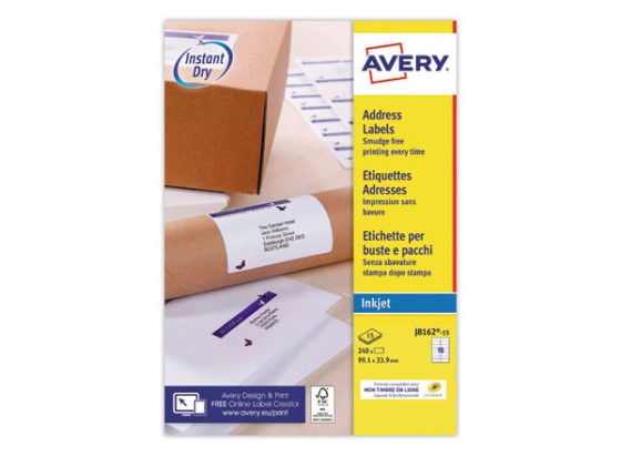 1 Boite de 15 Planches d'étiquettes 99,1x33,9 mm 240étiq/boîte