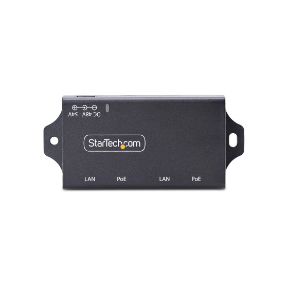 StarTech.com 2-Port Gigabit PoE+ Injector, PoE/PoE+ (802.3af/802.3at) 30W - Injecteur de puissance - non géré en ligne - DC 48 - 52 V - 30 Watt - connecteurs de sortie : 2 - noir