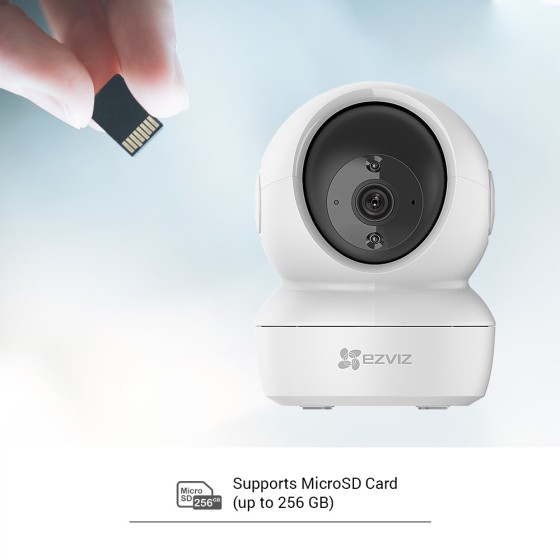 Lot de 6 Caméras Ezviz C6N" Caméra motorisée P&TFull HD 1080p / Wi-Fi 2.4 GhzDétection de mouvementAudio BidirectionnelSuivi de mouvementVision nocturne jusqu'à 10 mètres / Angle de vue : 90°Emplacement carte Micro SD jusqu'à 128Go "
