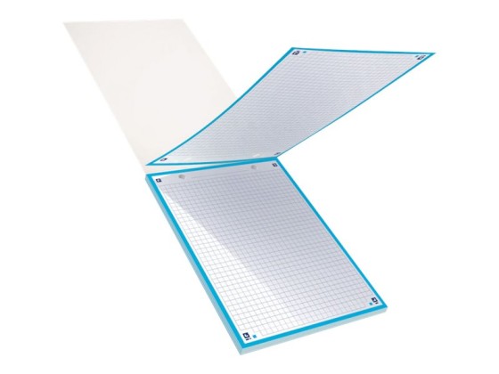 1 Bloc de 30 feuilles de fiches bristol bleues A5 5x5