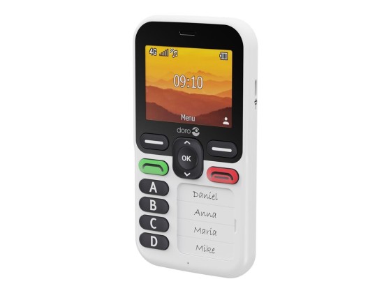 DORO Leva X10 - 4G téléphone de service - RAM 64 Mo / Mémoire interne 128 Mo - microSD slot - 320 x 240 pixels (60 Hz) - blanc et noir