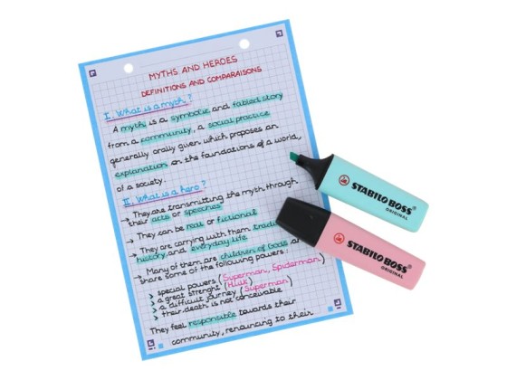 1 Bloc de 30 feuilles de fiches bristol bleues A5 5x5