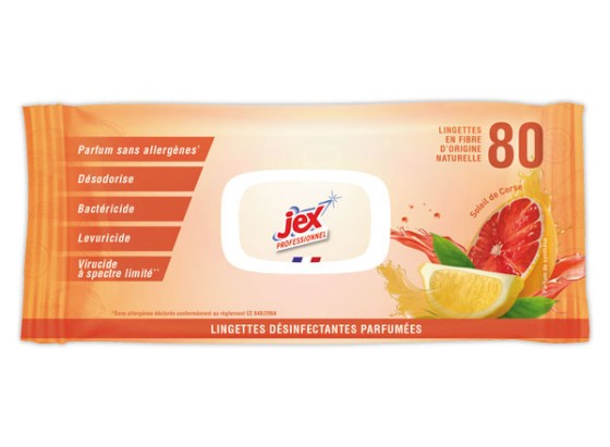 1 étui de 80 lingettes Jex Professionneldésinfectantes Soleil de Corse