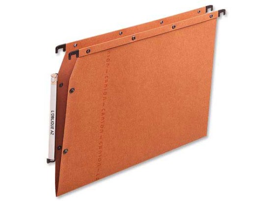 1 Boite de 25 Dossiers suspendus armoires L'OBLIQUE AZV kraft - orange - Fond V