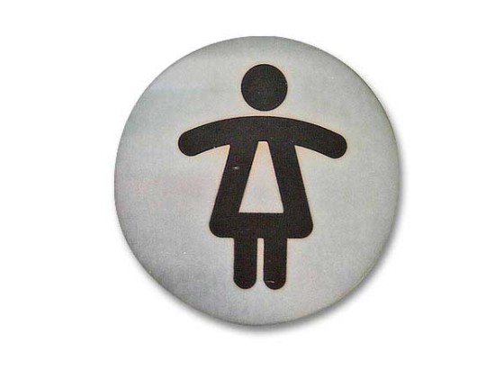 1 Plaque de signalisation ronde "Toilettes femmes"