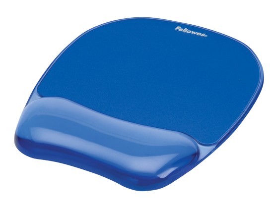 Fellowes Mouse Mat Wrist Support - Crystals Gel Mouse Pad with Non Slip Rubber Base - Ergonomic Mouse Mat for Computer, Laptop, Home Office Use - Compatible with Laser and Optical Mice - Blue