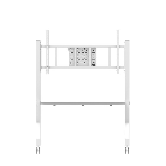 NEOMOUNTS FL50-575WH1 Support au sol mobile pour écran 65-110p - étagère multimédia incluse - installation rapide - TÜV