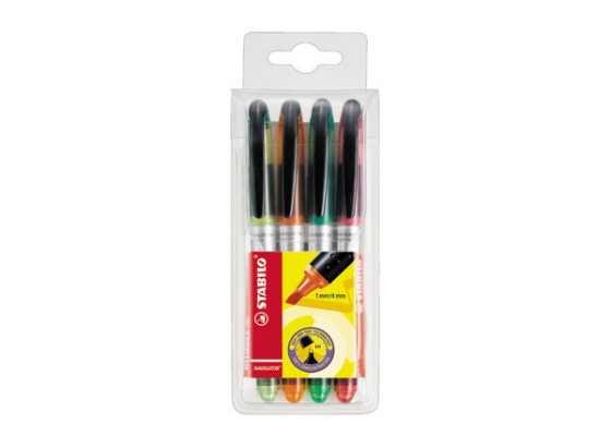 1 Etui de 4 Surligneurs à encre liquide STABILO NAVIGATOR