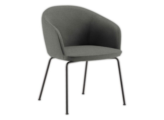 1 Fauteuil MILOS 4 pieds métal gris