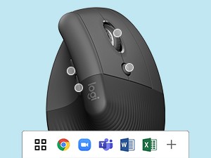 Logitech Lift souris Bureau Droitier RF sans fil + Bluetooth Optique 4000 DPI
