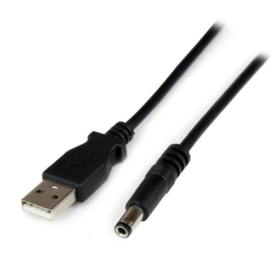 StarTech.com Câble d'alimentation USB vers connecteur annulaire de type N - Cordon CC USB vers 5,5 mm 5 V - 1 m - Câble d'alimentation - USB (alimentation uniquement) (M) pour DC jack de 5,5 x 2,5 mm (M) - 1 m - moulé - noir - pour P/N: HDBOOST